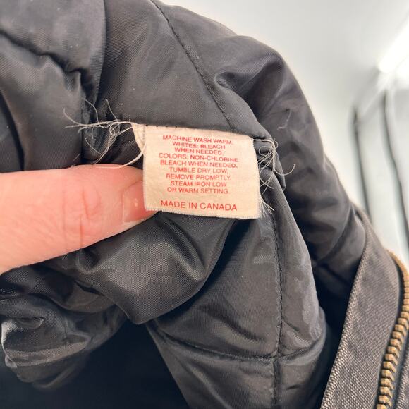 vintage men's 2XL canvas zip front coat easy rider graphic black corduroy collar - Picture 4 of 6